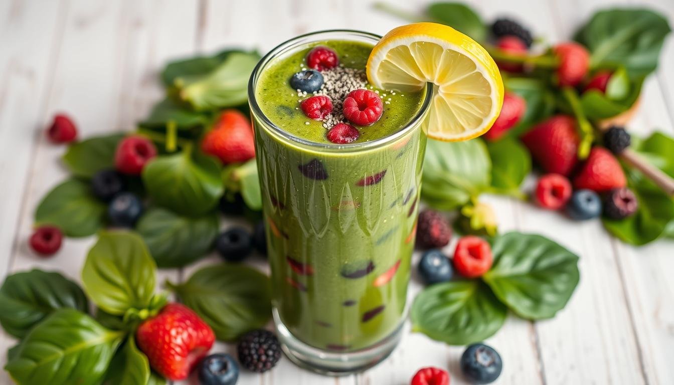 Berry Green Protein Power Smoothie